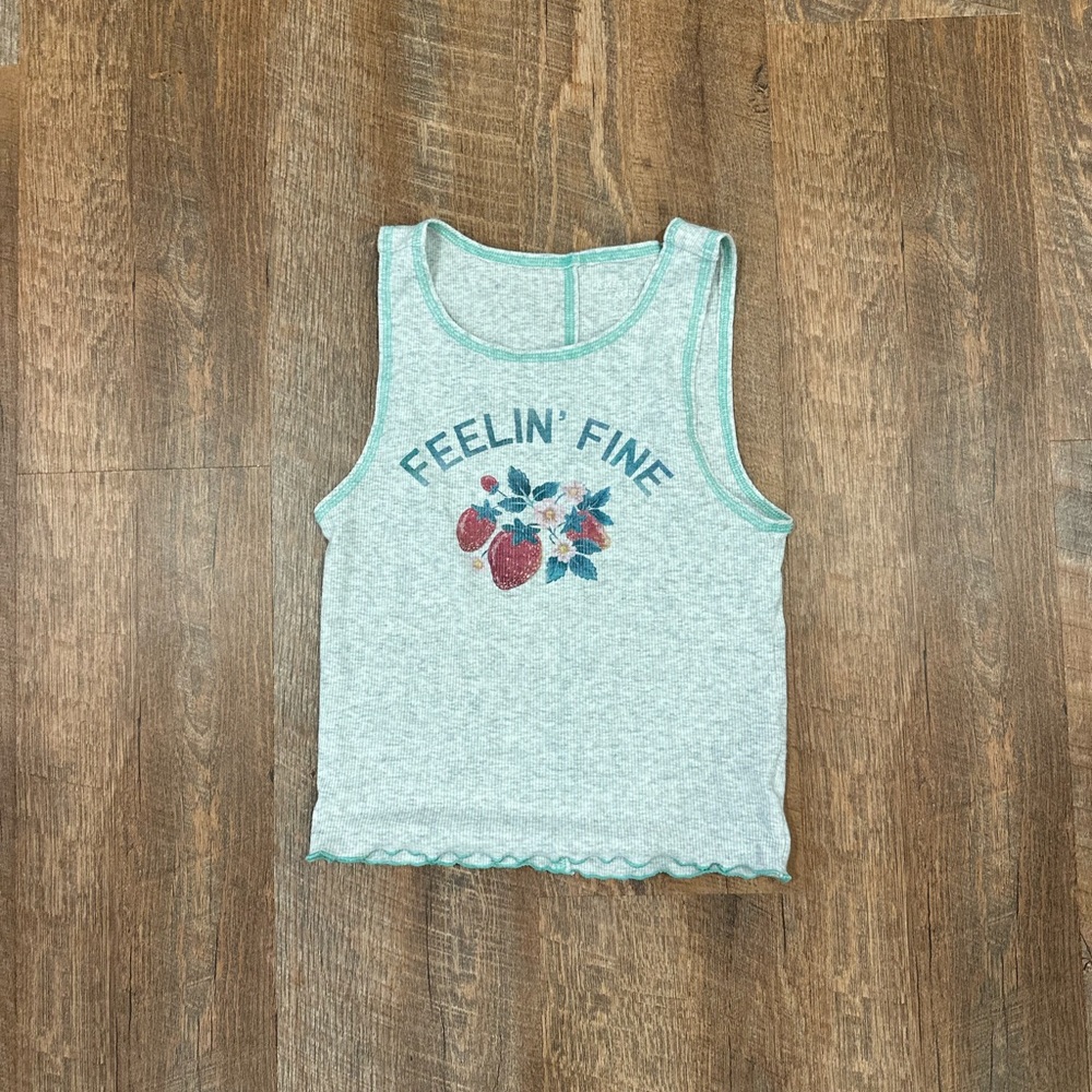American Eagle Graphic Cropped Tank Top - Picture 2 of 4